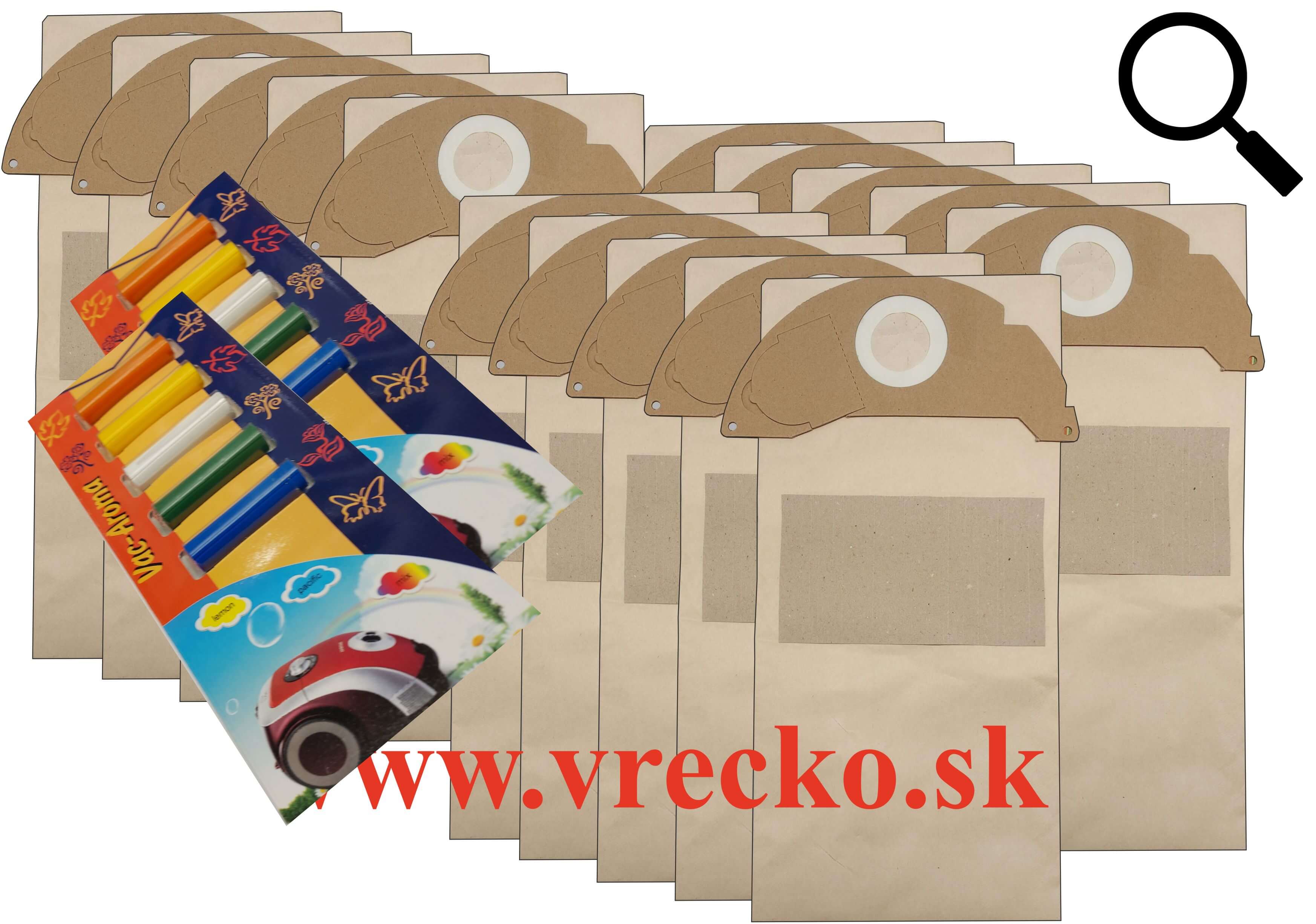 Krcher 2024 PT - zvhodnen balenie typ C - papierovch vreciek do vysvaa + 10 ks rznych vn do vysvaov v cene 7,98 ZDARMA (celkovo vreciek 15 ks)
