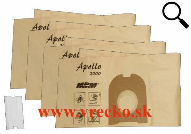 MPM Apollo 2000 papierové vrecká, sáčky do vysávača, 4ks