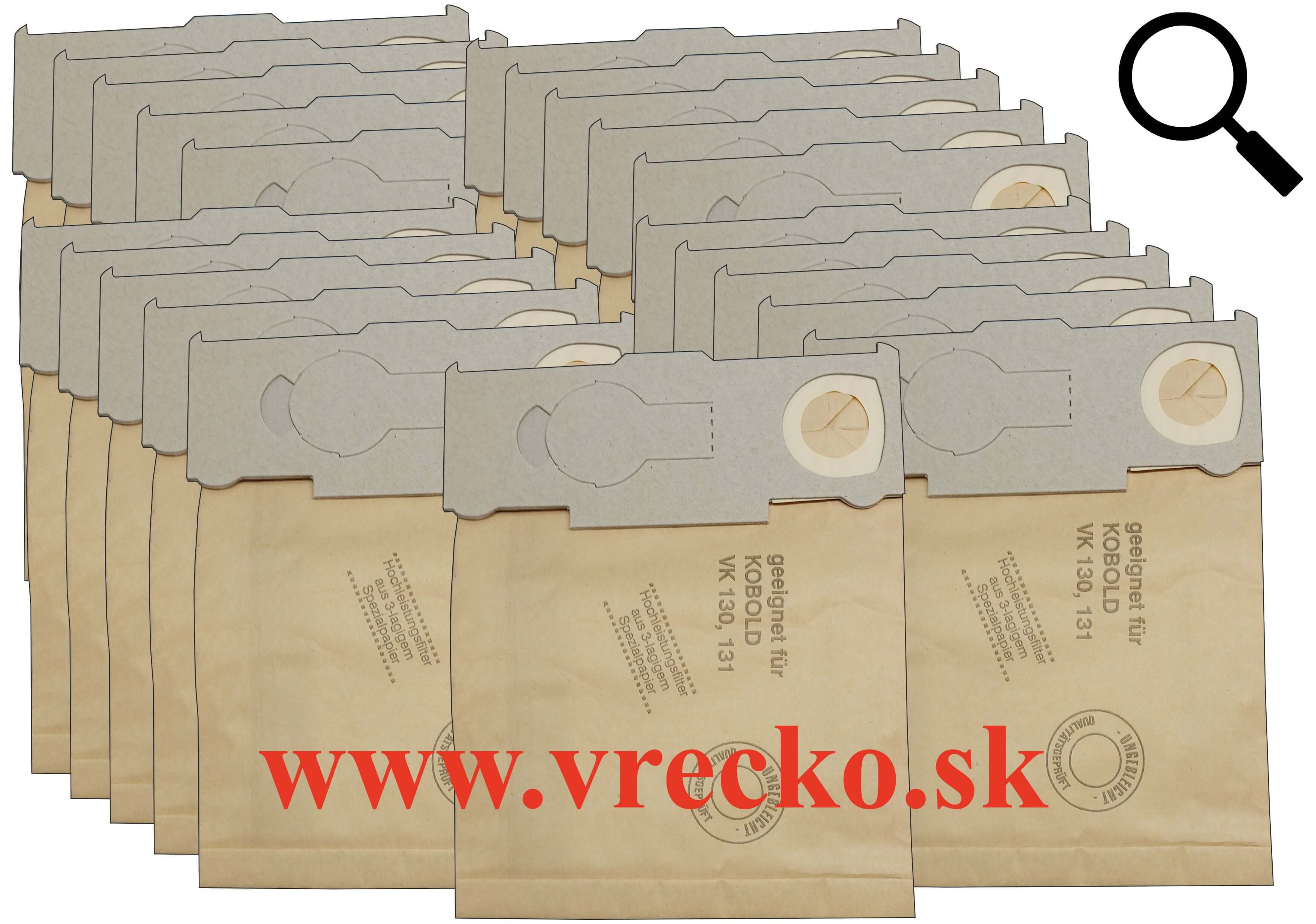 Vorwerk Folleto VK 132 - Papierové vrecká do vysávača XXL vo zvýhodnenom balení s dopravou zdarma (21ks)